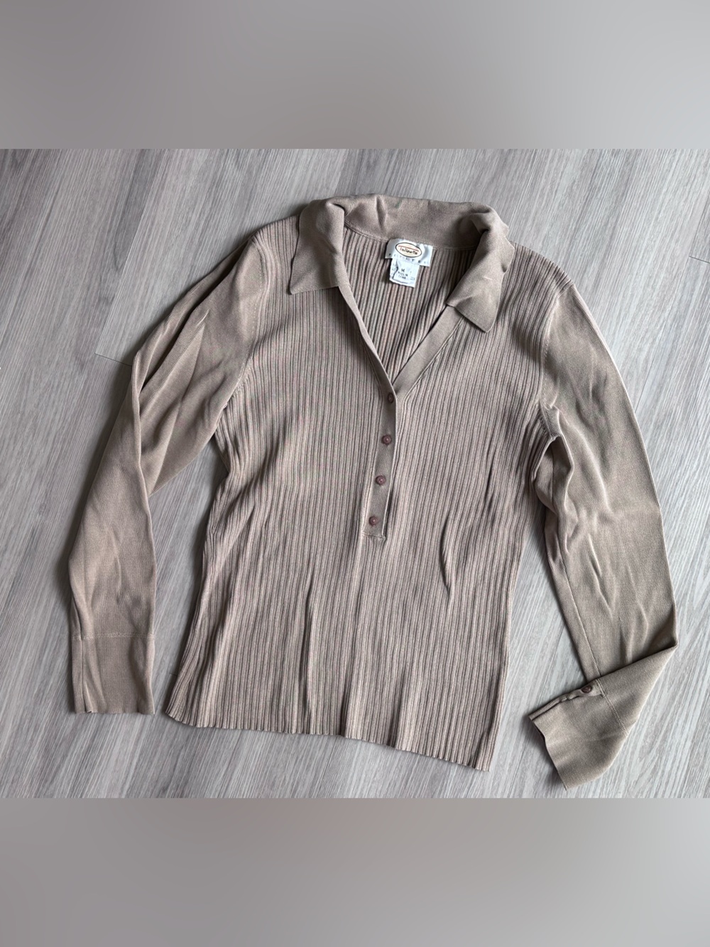 Talbots vintage ribbed henley top